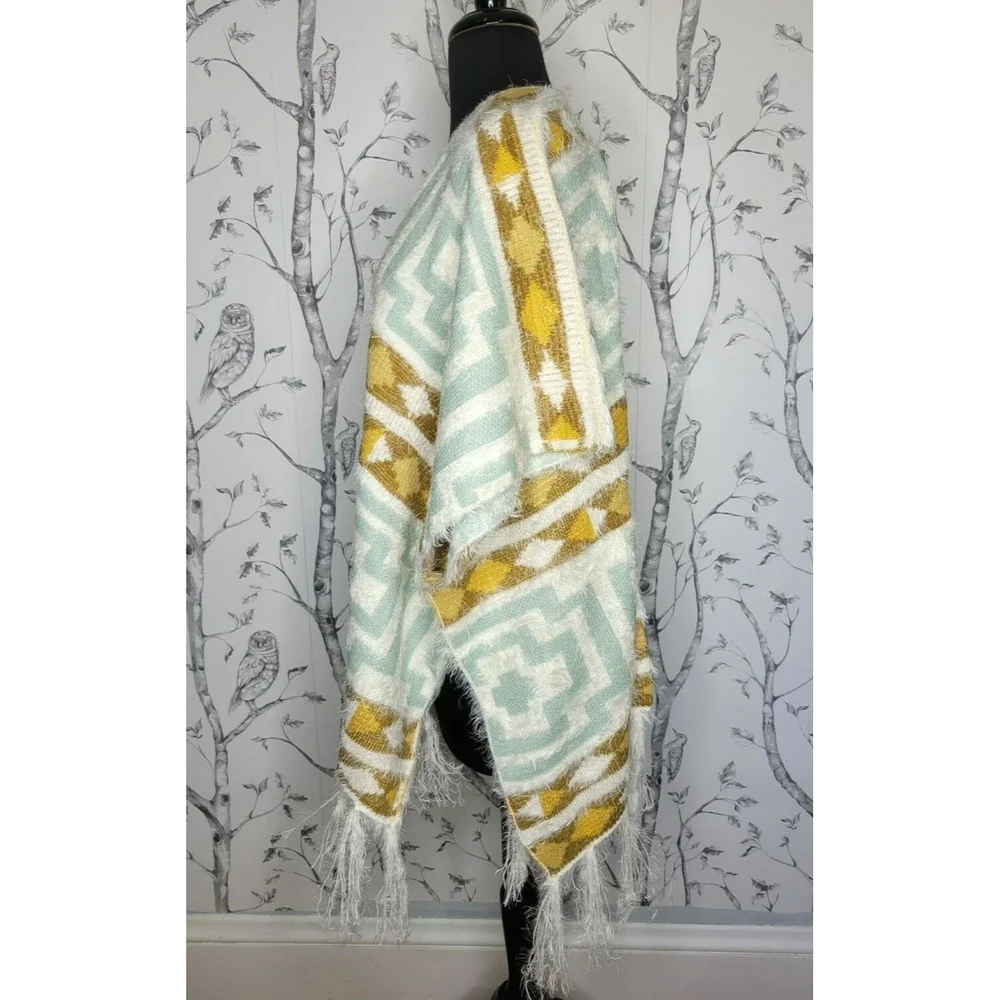 𝅺FREE PEOPLE Diamondback Knit Sweater Kimono Wrap - Picture 5 of 8